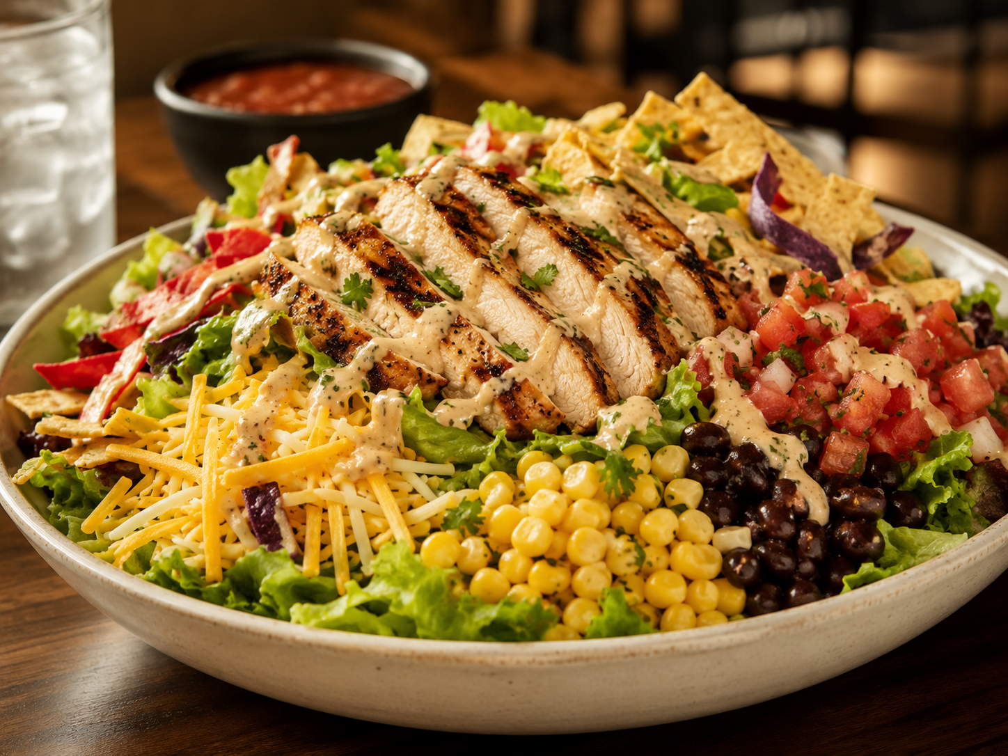 Southwest salad with grilled chicken
